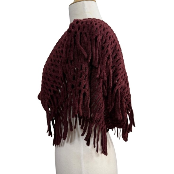 Teal Knitted Fringe Shawl - Picture 9 of 10